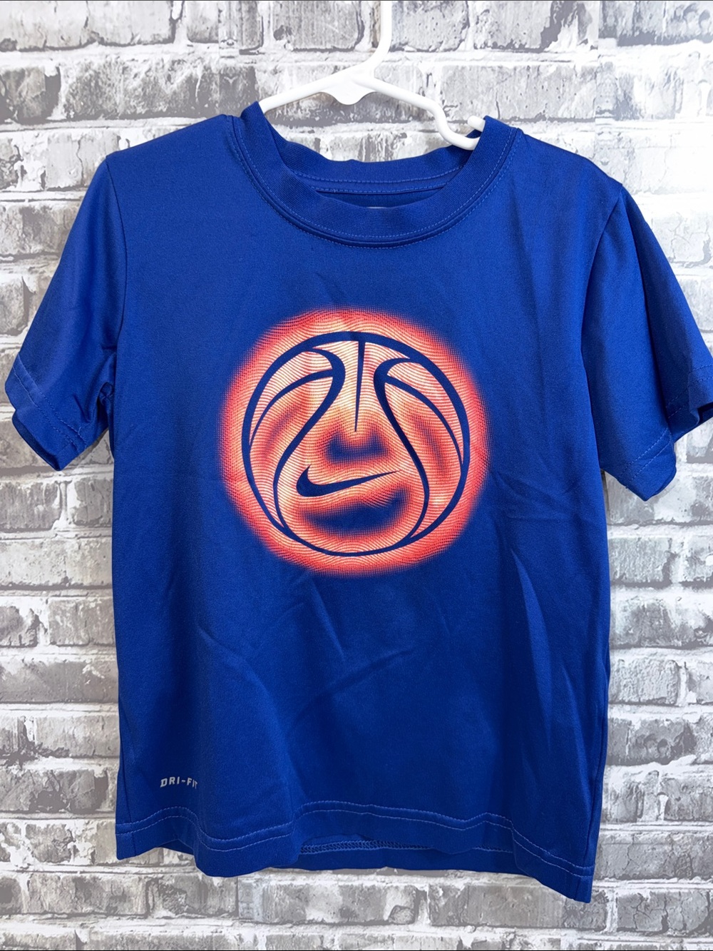 Nike Royal Blue Tee with Orange Basketball Graphic